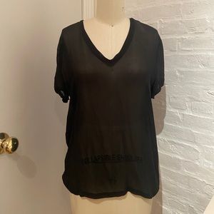 Sheer black silk t shirt